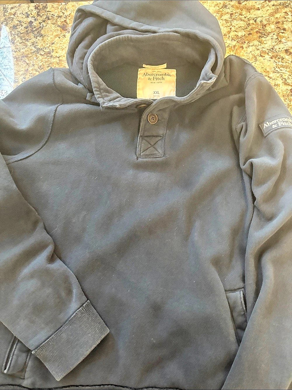 Abercrombie & Fitch Men's Hooded Jacket in Blue XXL